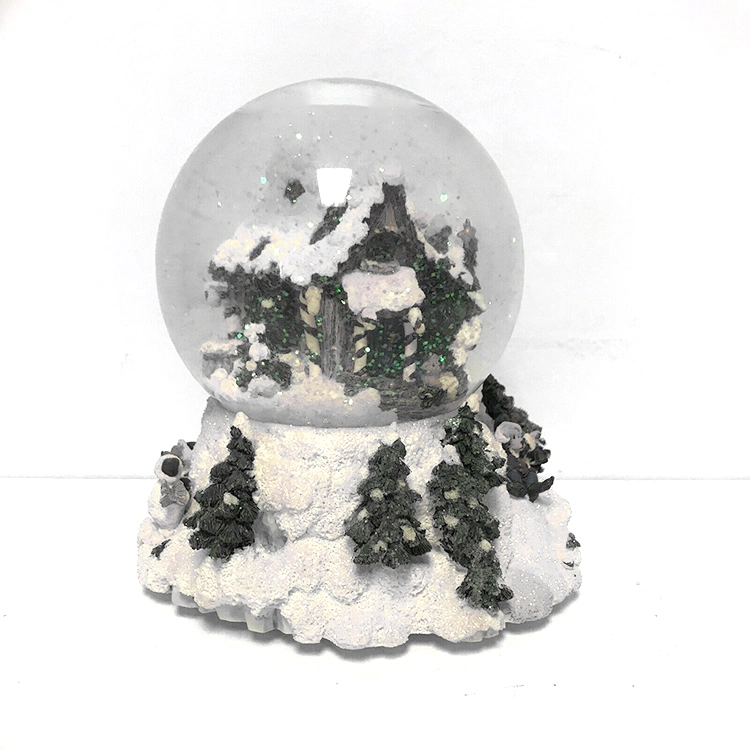 Resina de alta calidad personalizado recuerdos de la casa de Navidad bola de cristal Snowglobe