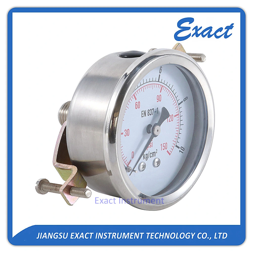 Liquid Filled Pressure Gauge- with Front Flange- with U Clamp