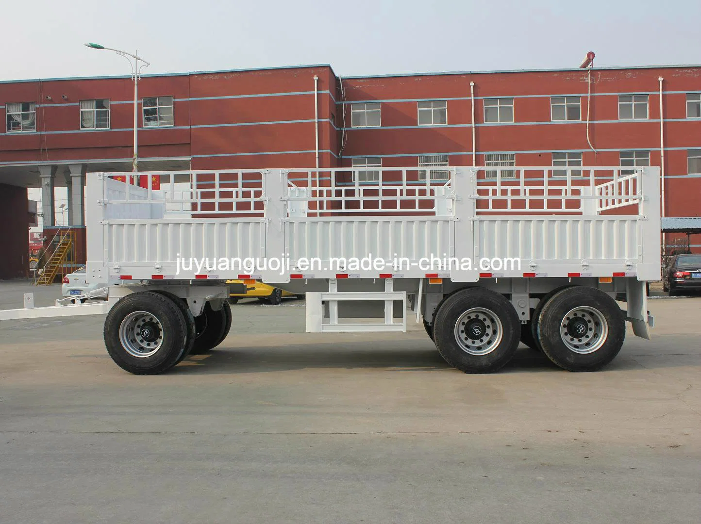 3 Essieux 30 Tonnes Capacité Remorque Complète avec Barre de Traction pour Tracteur Agricole/Remorque Agricole Complète