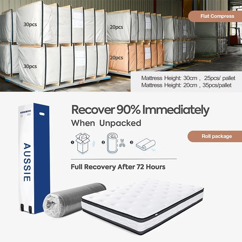 Premium Import Wholesale/Supplier Colchones Full inch Modern Bed matelas pour Maison Meubles vide emballage coton latex gel mémoire mousse ressort d'intérieur Matelas