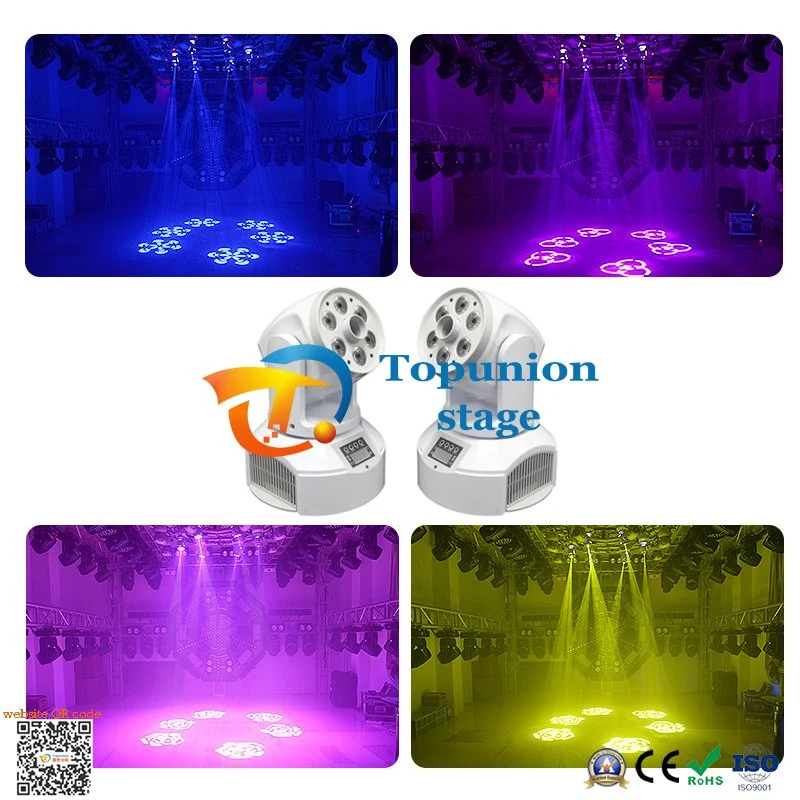 مصابيح تأثير تصفيف LED 7PCS Multi Image Dying Lights Head Spot اغسل ضوء نمط المنشور