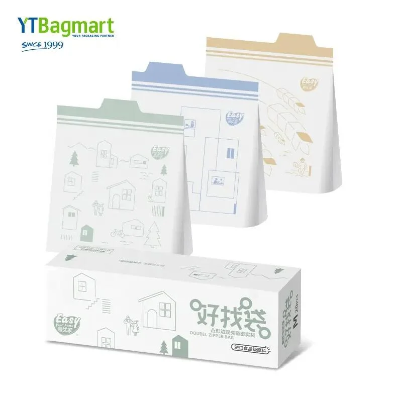 Top Sale Resealable Food Packaging Ziplock Bags Food Grade Freezer Storage LDPE Plastic Zipper Bag