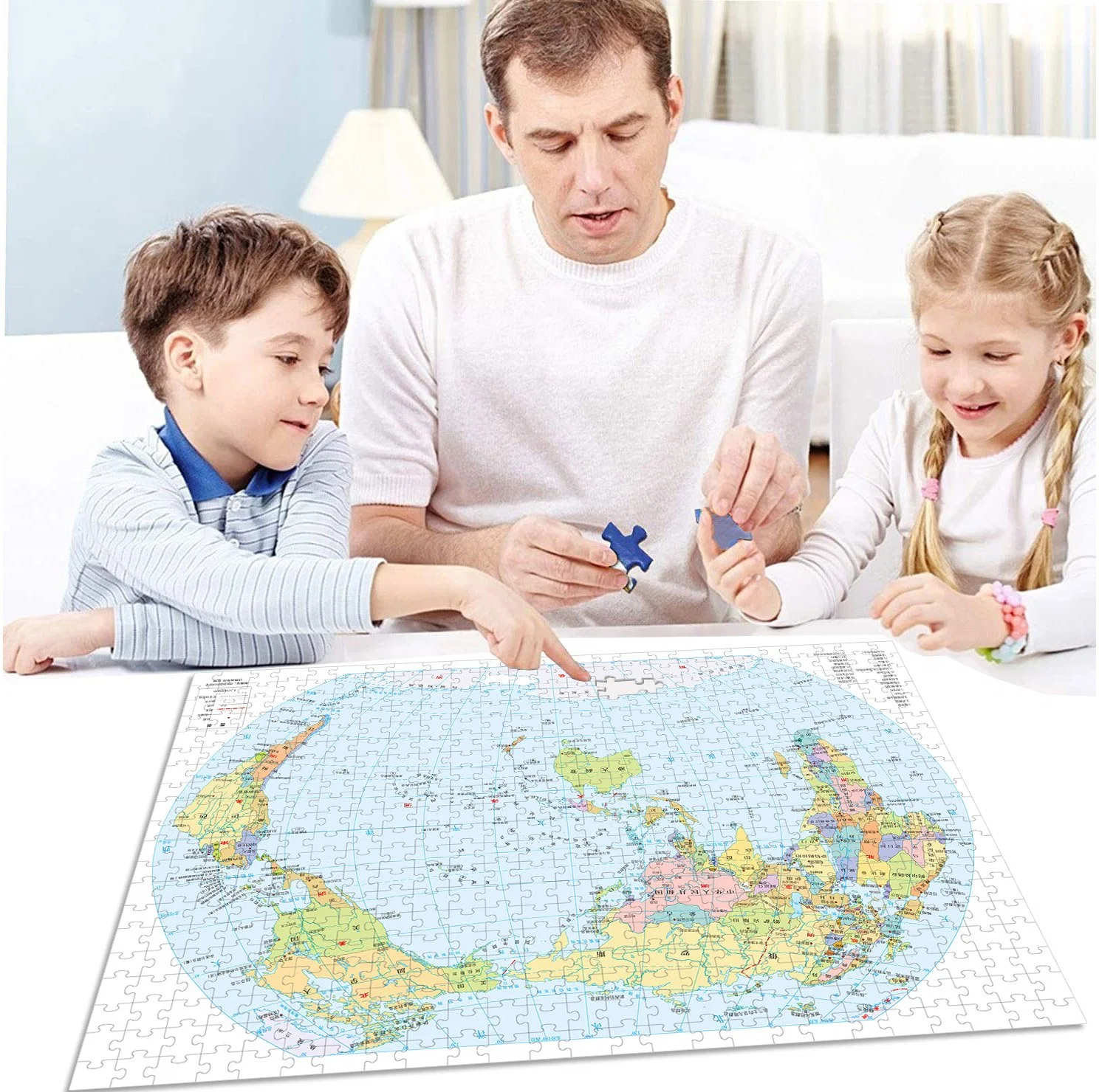 World Map 10000 Piece Plastic Toys Puzzle with Customizable Patterns, Sizes and Pieces, Children&prime; S Toy Gift.