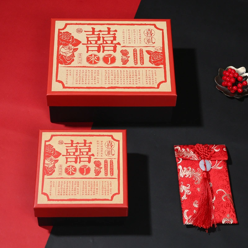 Caixa de casamento dom chinês vermelho