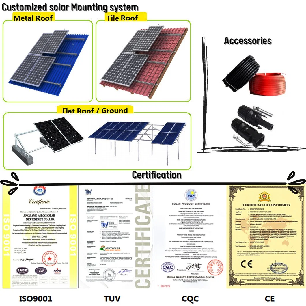 Home Power Solar Energy System 1kw 2kw 3kw 5kw 10kw 20kw 30kw 50kw Solar Panel Panels System Without Battery Complete Solar Kit