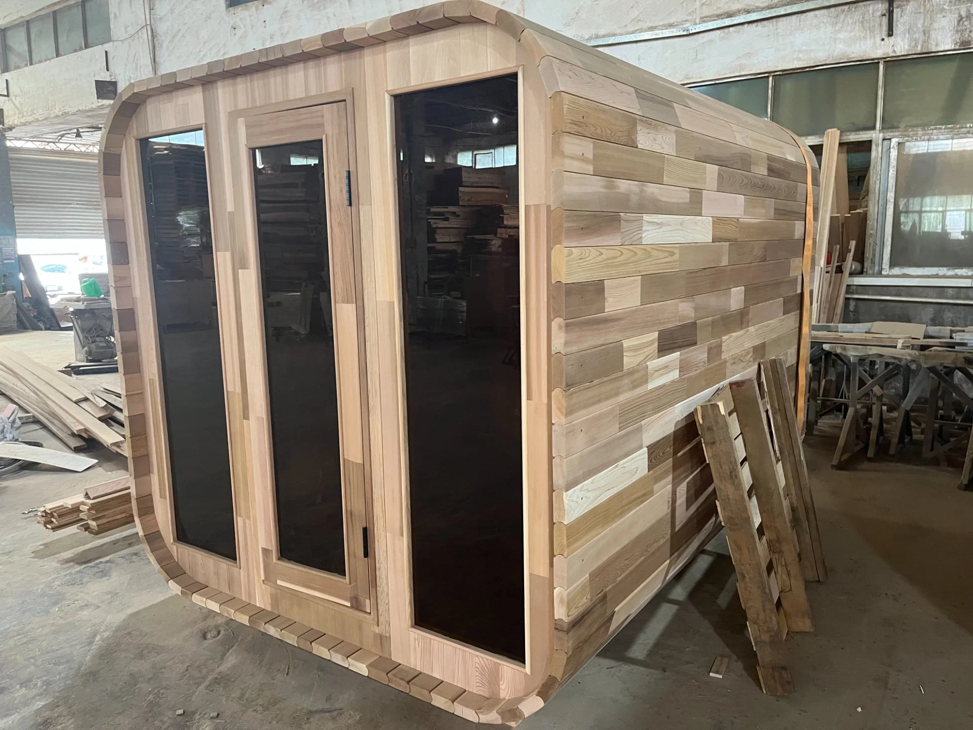 Custom-Made Cedar Square Sauna Room