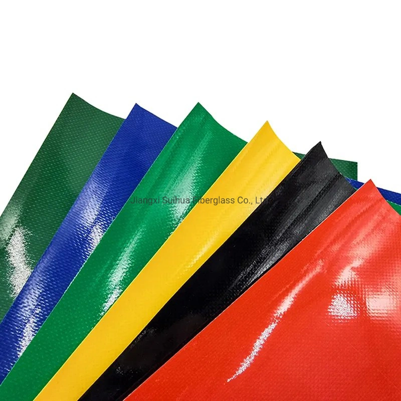 China Factory Heavy Duty Waterproof Tarpaulin Material Roll PVC Coated Fiberglass Fabrics