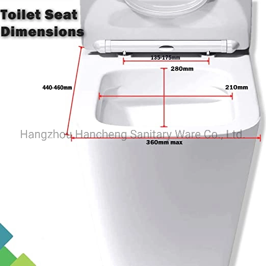 Quadratischer Toilettensitz, Soft Close Toilettensitz Weiß mit Schnellverschluss, Top Fix 360 Verstellbare Scharniere, weißer Duroplast Loo Sitz