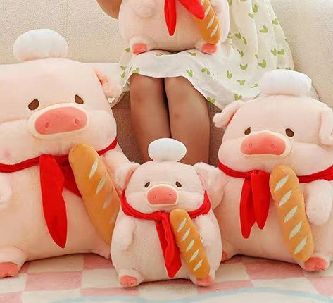 Pig peluche jouets toast Pig pain Pig oreiller de couchage Cadeau pour enfants