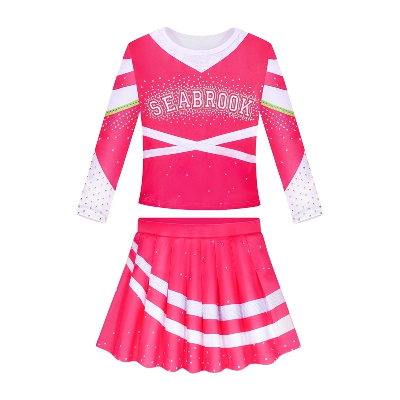 Zombies Girls Cheerleader Costumes World up Cheerleading Outfits Kids Toddler Movie Halloween Dress up Party 3-12 Years