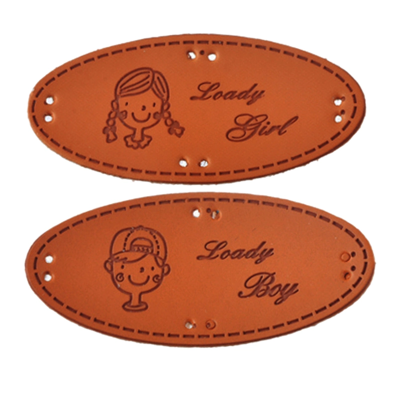 High quality/High cost performance  Promotional Reverser Embossed Leather Patch Label