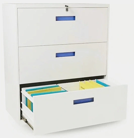 Office Furniture Supplier 3 Drawer Metal Full-Suspension Lateral