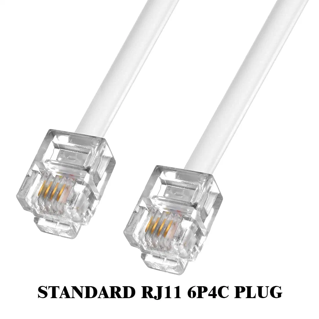 Phone Cord 6 FT, Landline Telephone Cable with Rj11 Plug, Includes Telephone Inline Coupler Rj11 Splitter and 10PCS Cable Clips