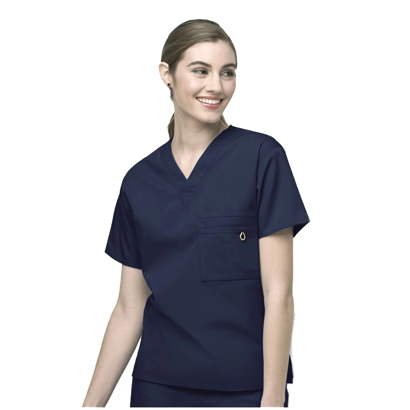 Camiseta de enfermería con cuello en V y túnica elástica para mujeres, uniforme de trabajo en el hospital