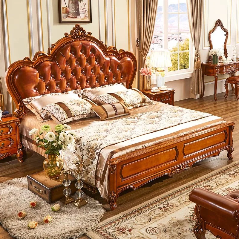 Chinese Modern Home Decoration Wooden King Bed Furniture for Home and Hotel Bedroom Set