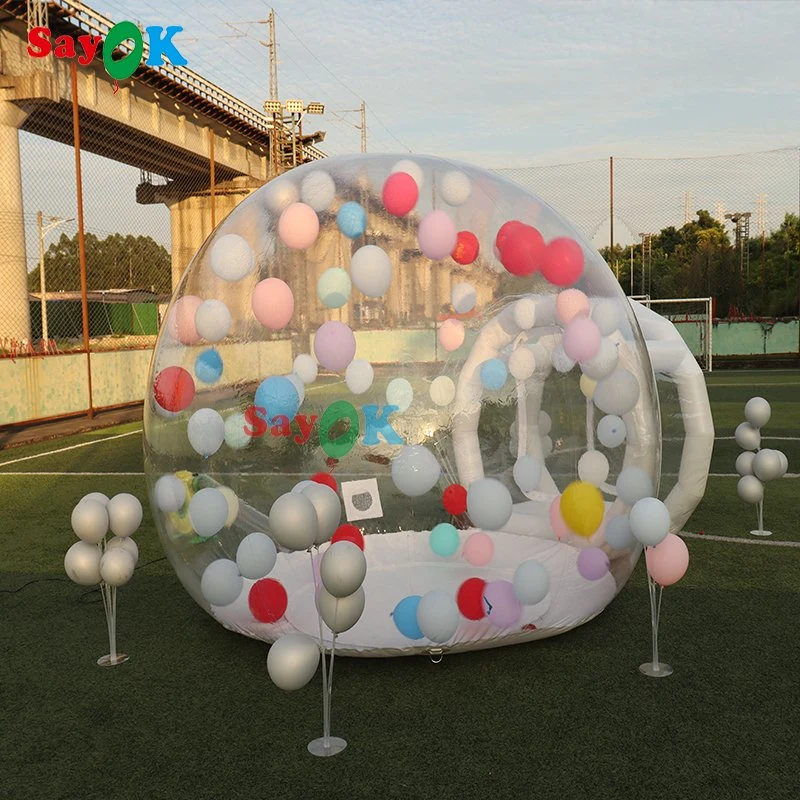 Casa de Diversão de Balões para Festas Infantis no Atacado - Tenda de Bolha Inflável Gigante Transparente em Formato de Iglu de Cristal.