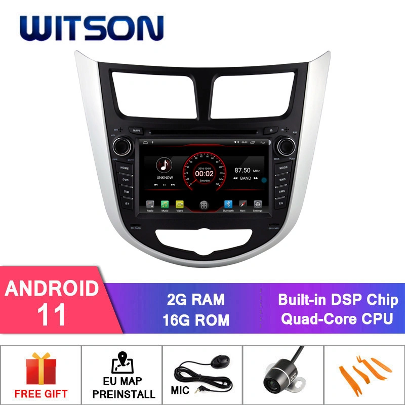 Processeurs quatre coeurs Witson Android 11 Lecteur de DVD de voiture pour Hyundai Verna construit en fonction OBD