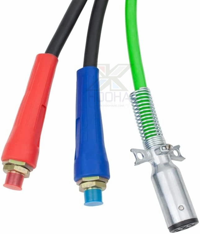 ABS & Power Air Line Hose Wrap 7 Way Electrical Cable Harness&Assembly with Handle Grip for Semi Truck Trailer Tractor