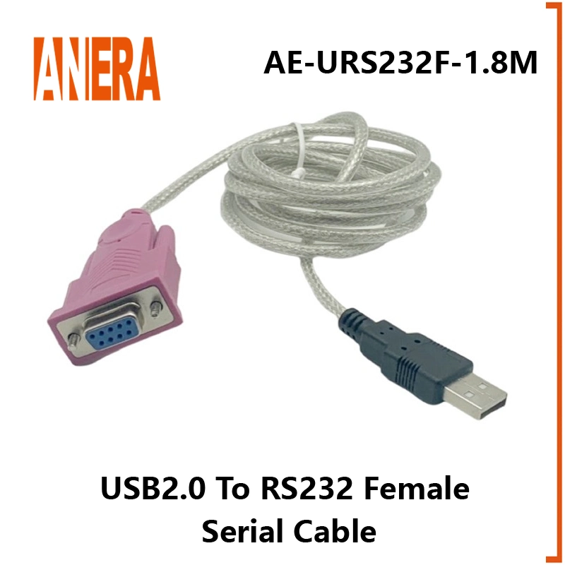 Anera Câble adaptateur série USB 2.0 vers RS232 dB9 femelle, 1,8 m avec CD / Chipset Pl2303