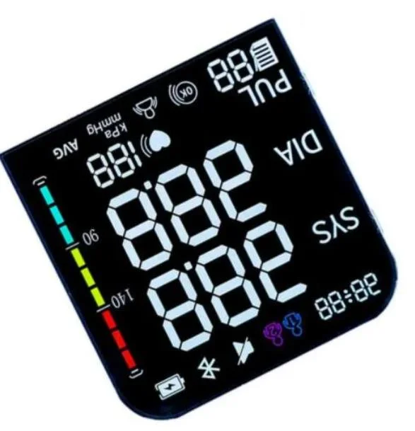 Customzied Blood Pressure Meter LCD Display 7 Segment Htn LCD Display with Multi Colors