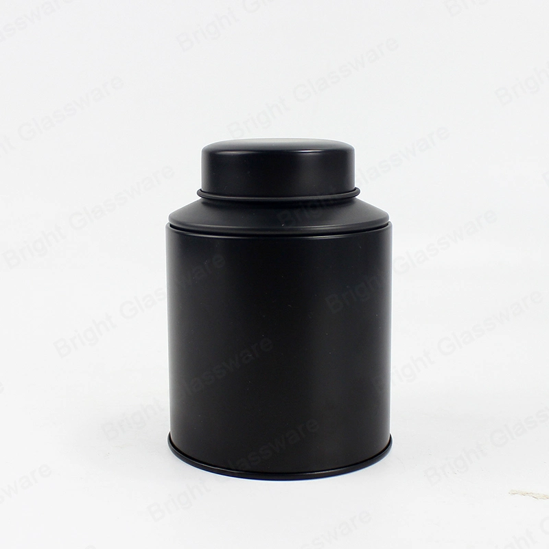 Customize Design Matte Black 1.5L Tin Metal Containers with Lids