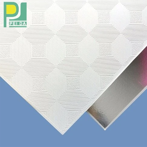 Patterned Drywall 60X60 PVC Gypsum Ceiling Board Tiles