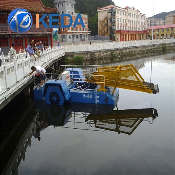 Máquina de vendimiadoras Keda Water Hyacinth Aquatic Wed para limpiar el Río Lago de presa