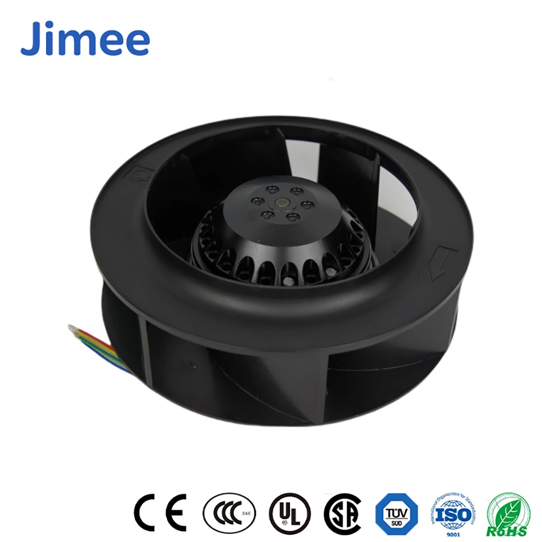 Jimee Motor China Centrifugal Fan Blower Manufacturer Jm180e2c2 Durchmesser Dgf180 Ec Centrifugal Fans Cast Aluminum Maxx Air Industrial Fan for Air Ventilation