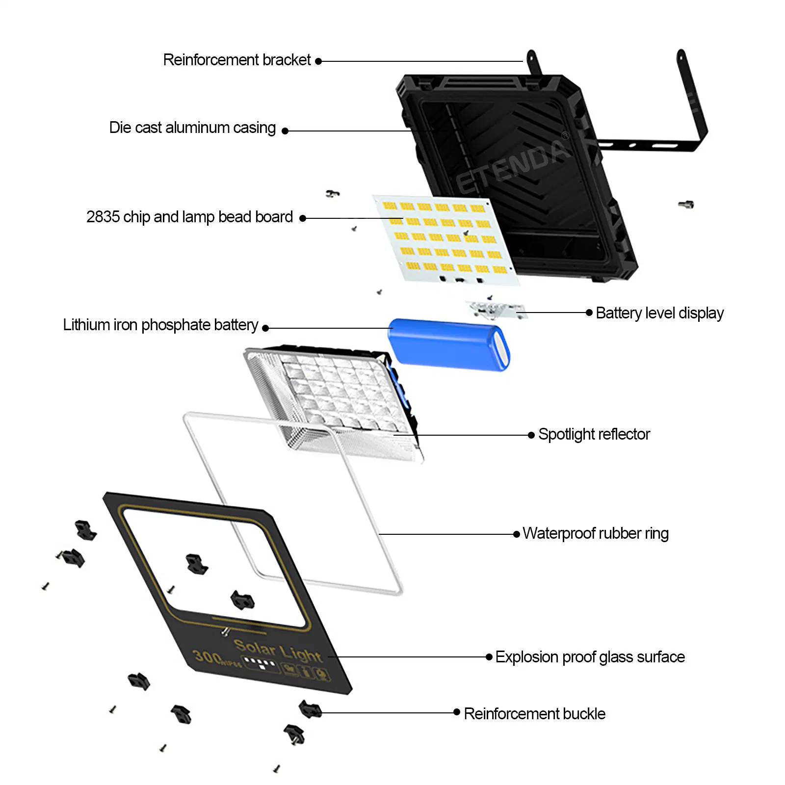 Garden Wholesale/Supplier Waterproof IP67 T Outdoor 400W Solar Power Flood Light