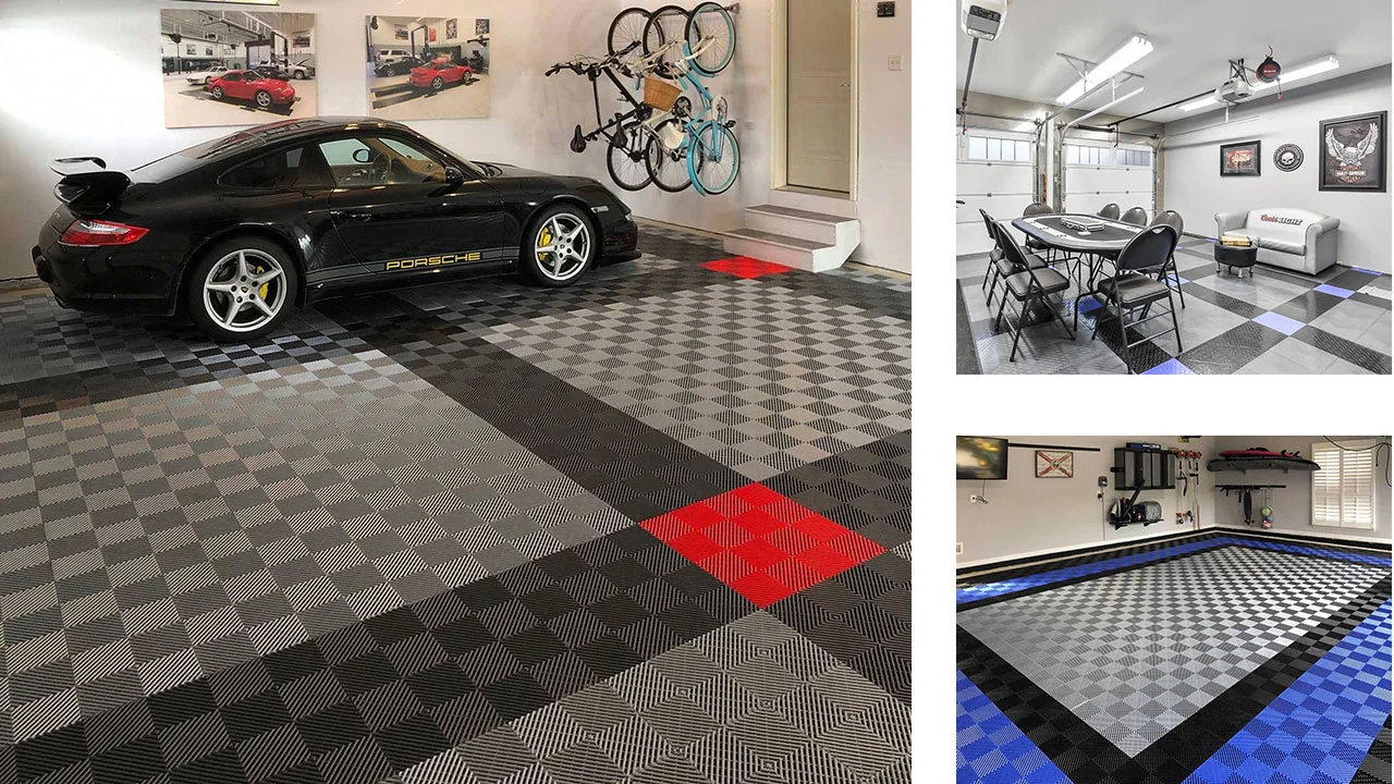 Carrelage modulaire en PP à pression de garage, à verrouillage par pression, de 15 pouces de Quinze pouces