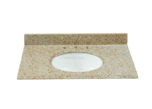 Hotel Custom Single Sink Granite Countertop Ogee Edge Deep Ceramic Granite Sinks Vanity Modern Design Wholesale/Supplier Countertop