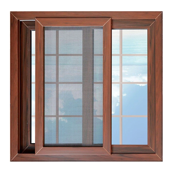 China Top Brand Coffee Color French Doors Windows Grill Design Aluminum Framed Double Glazed Sliding Window Residential