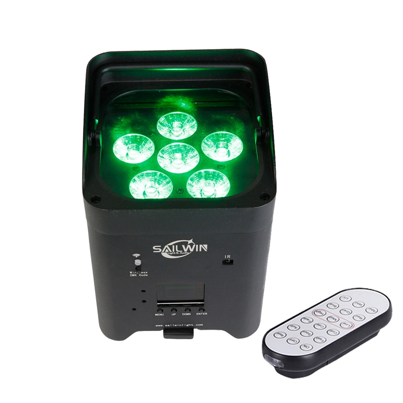 España Stock 6X18W Rgbaw+UV batería alimentado WiFi LED Uplight Stage LUZ PAR