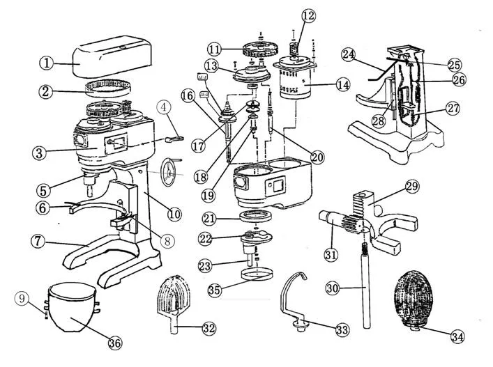 10L 20L padaria comercial automática alimentos / massa / bolo / Pizza / pão Mixer High Speed Planetário Misturador para venda