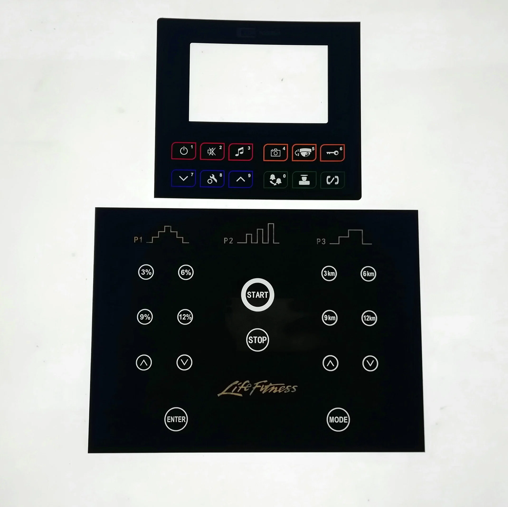 Painel de controlo tátil personalizado acrílico capacitivo com gráfico de impressão de ecrã Sobreposições