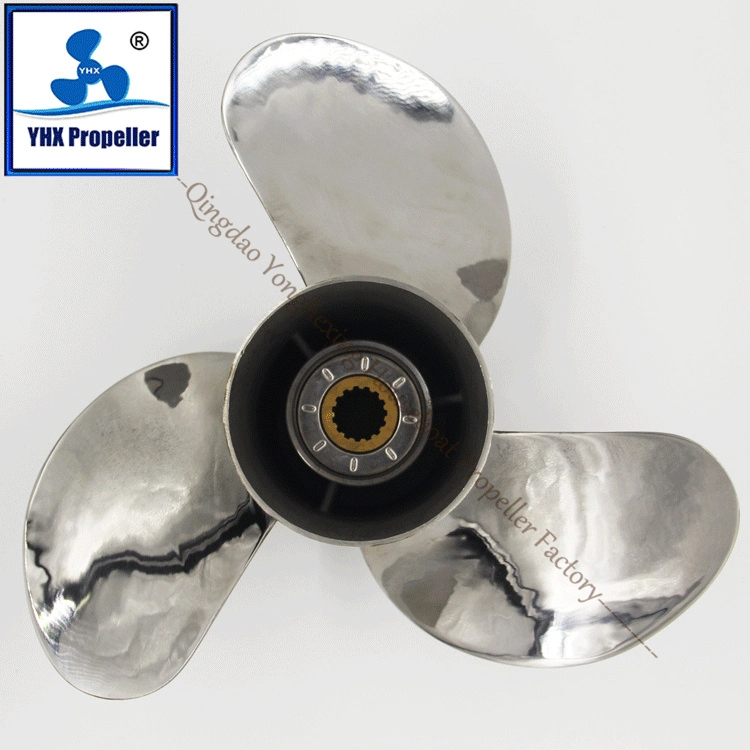 Stainless Steel Marine Outboard Motor Propeller Matched for Tohatsu/Nissan 13 1/4X15