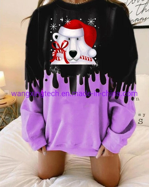 2022 Christmas New Autumn and Winter 3D Digital Printing Round Neck Loose Long-Sleeved Urban Casual Pullover Sweater