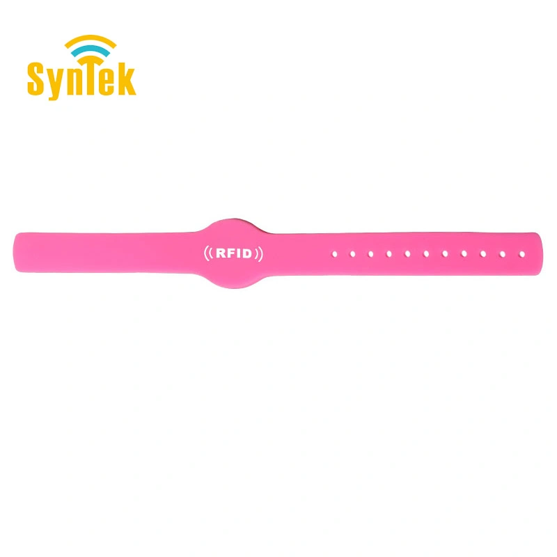 Faible coût de façon personnalisée Hommes Sport couleur RFID imprimés gravée en silicone souple de bande de poignet Slap Sublimation Pink Bracelet