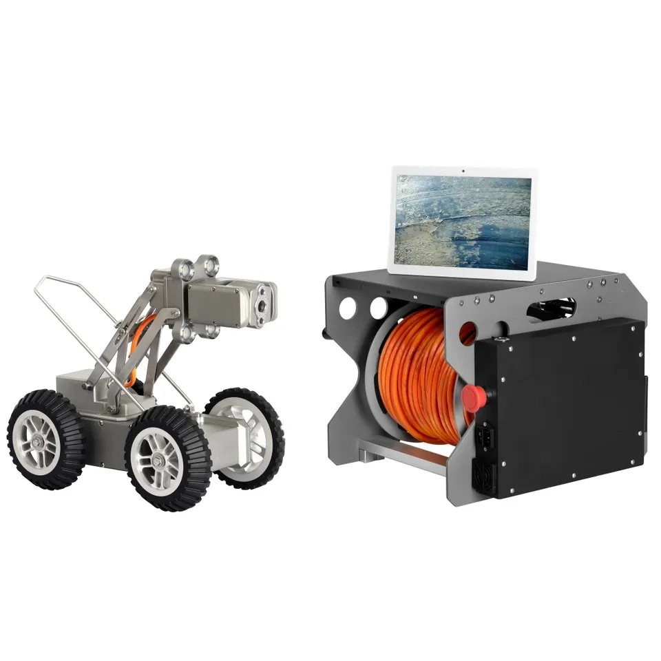 Robot d'inspection de canalisation étanche IP68 de 300 mm à 1500 mm - Caméra d'inspection vidéo CCTV pour robot d'inspection de canalisation industrielle de drain d'égout