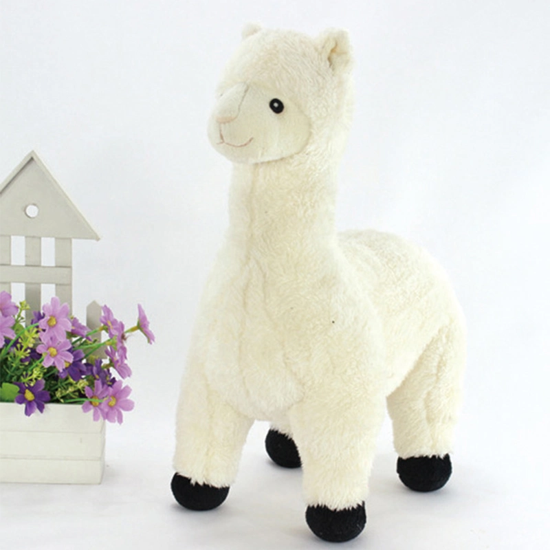 Custom Made 20cm White Furry Plush Soft Toy Cute Llama Stuffed Animal