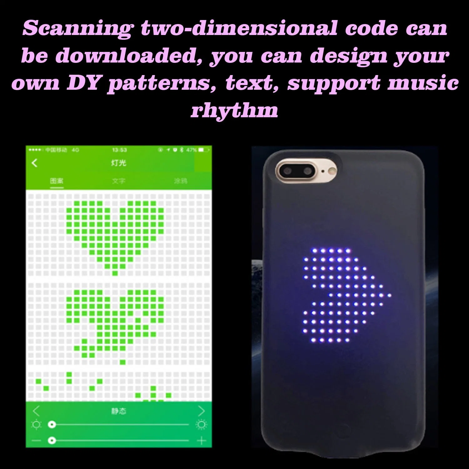 Bluetooth Control LED Phone Cover