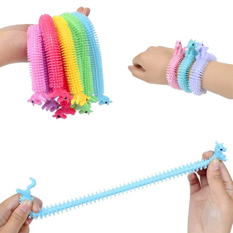 TPR niños Unicorn Fidget Pulsera cuerda flexible Mono Noodle Anti estrés Toy