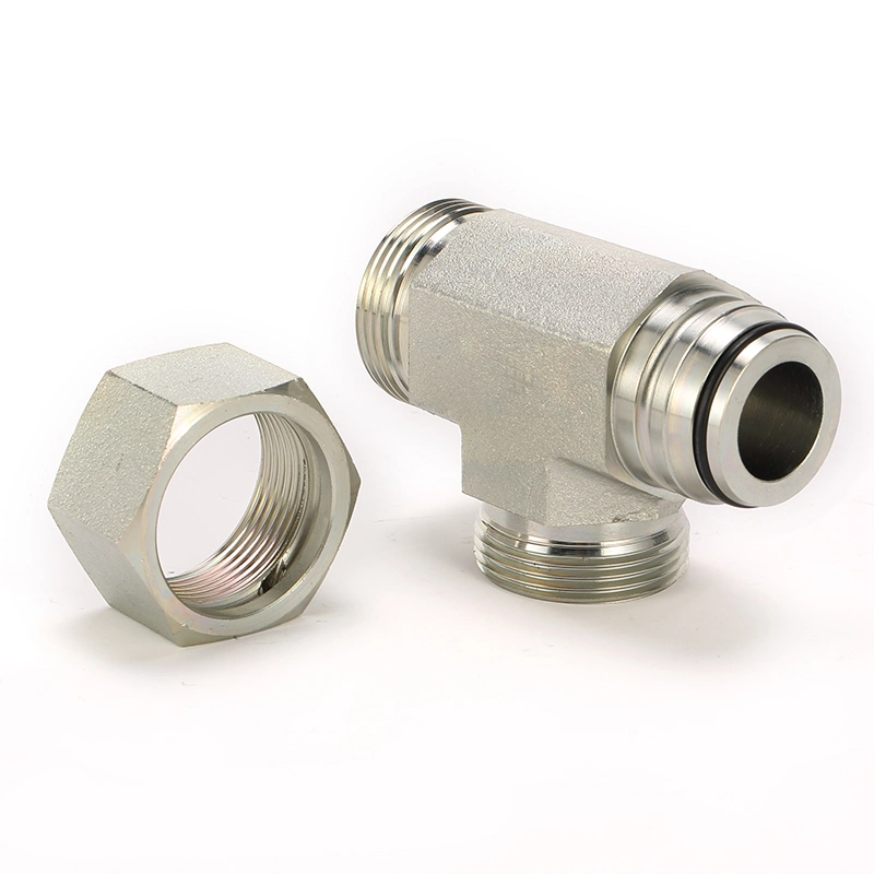 Metric Thread Run Tee Fittings with Swivel Nut CD