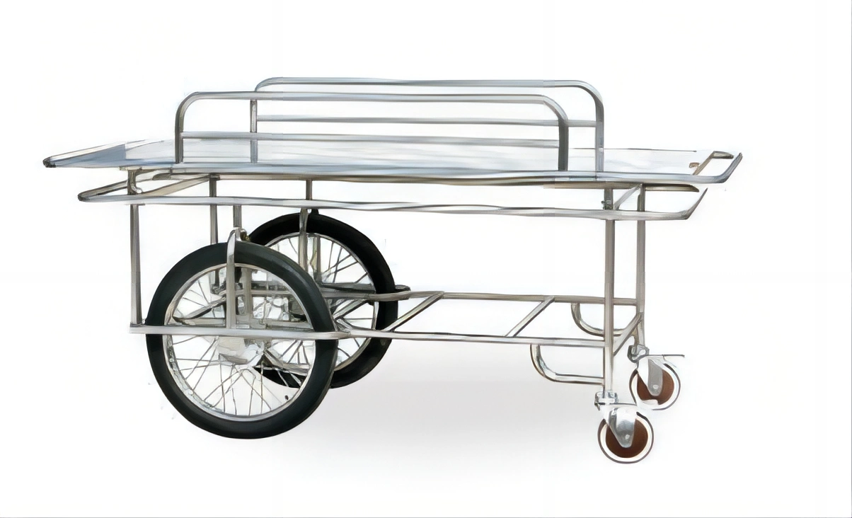 Carro de camillas de emergencia médica Trolley de acero inoxidable Mobiliario de hospital