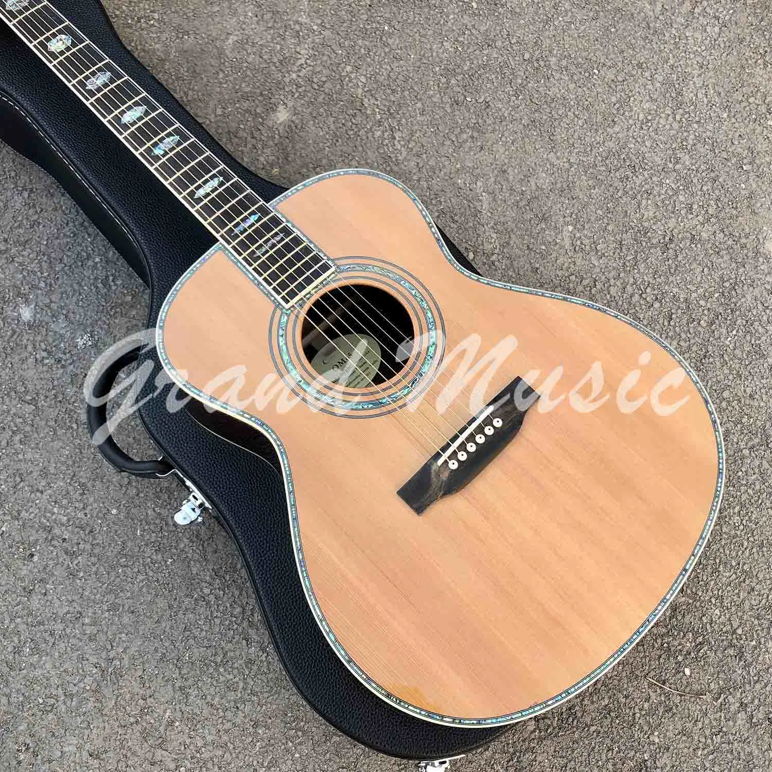 Custom Om Type 40 Inch Solid Cedar Top Folk Classic Acoustic Guitar