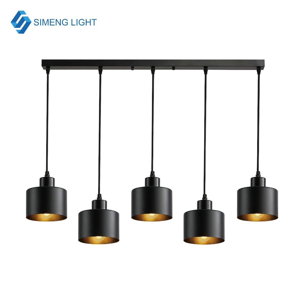 3- Licht Rustikale Pendant Light Fixture, bündige Montage Decke Hängeleuchte mit Metallschirm, Einstellbare Bauernhaus Black Kronleuchter Beleuchtung für Kitchen Island