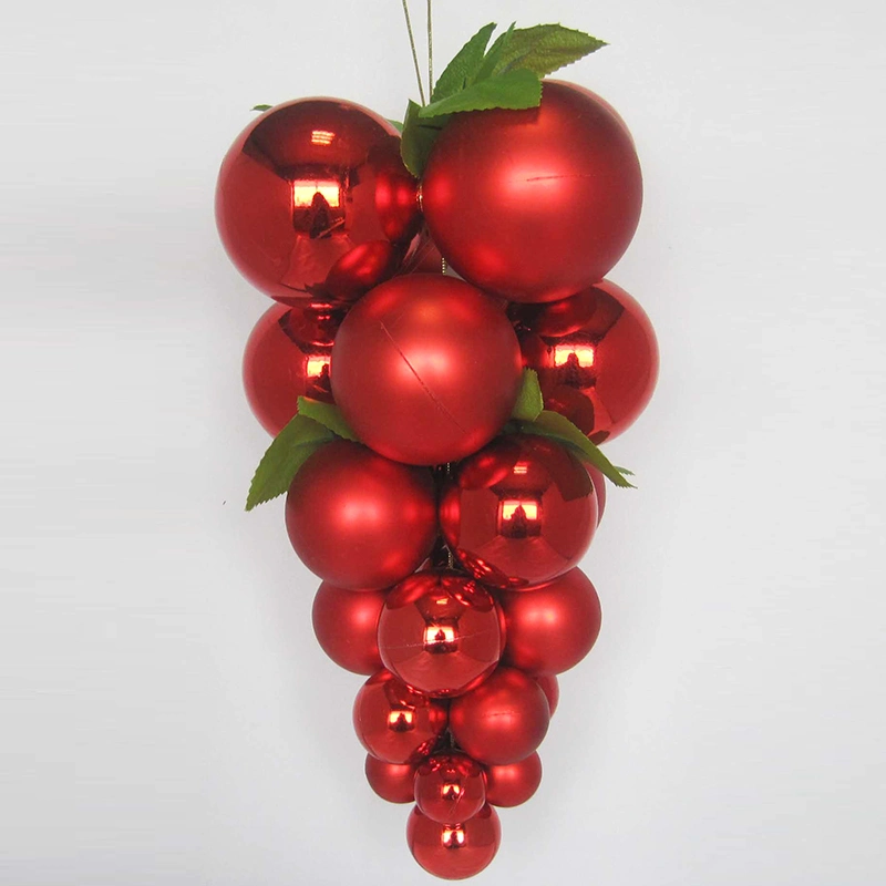 Factory Direct Sale 3/4/5cm Mix Green Color Plastic Ball Christmas Decoration Hanging Grape