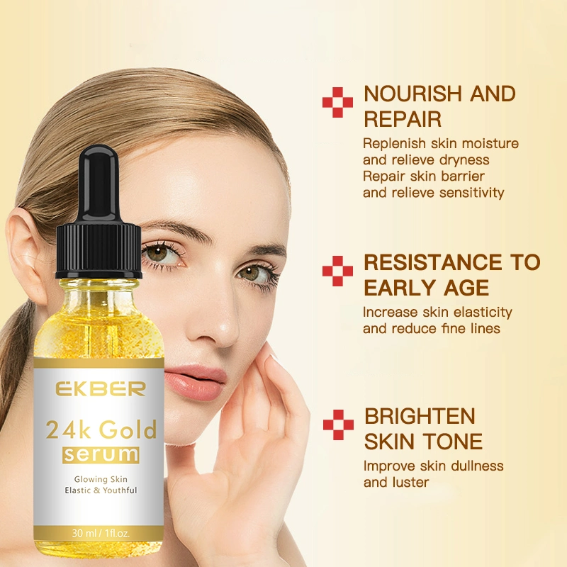 Customize Logo Skin Care Serum Facial Firming Anti-Aging Anti-Wrinkle 24K Gold Serum