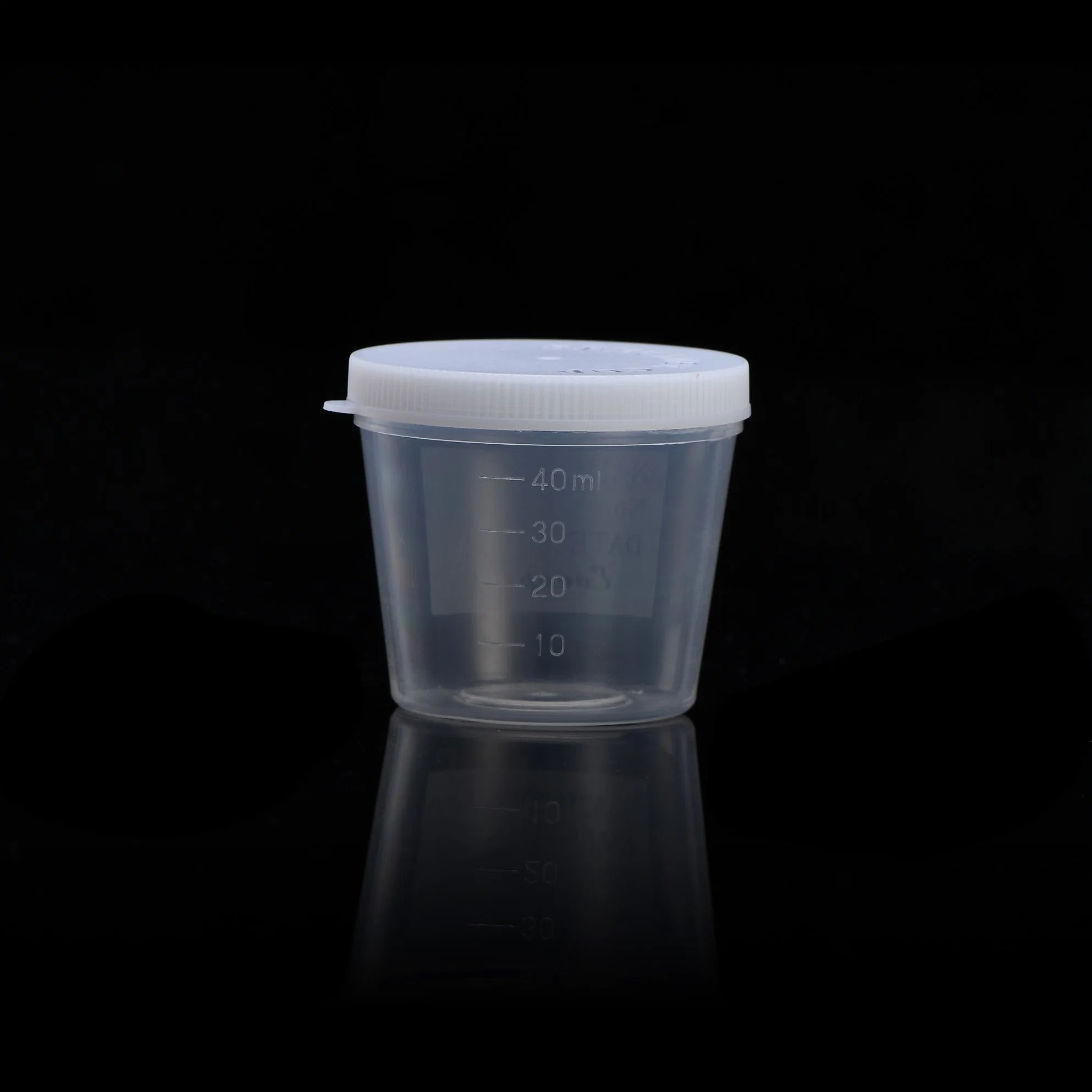 30ml jetables 40ml 60ml 120 ml contenant de l'urine de spécimen de selles tasse avec cuillère