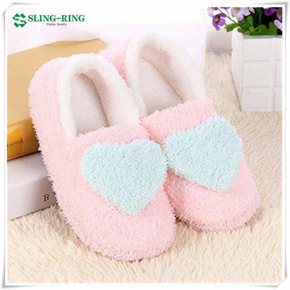 Nice Floral Pattern Indoor Slippers Lady Shoes Wholesale Fluffy Slippers